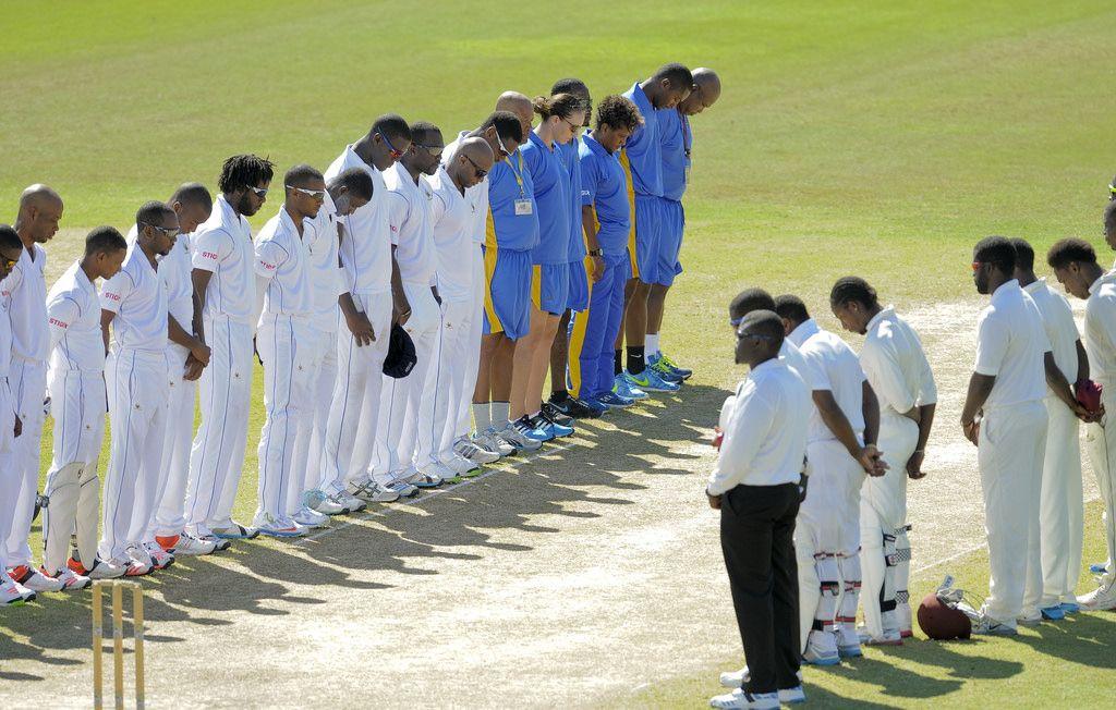 Barbados Cricket Association Logo - Players observe a minute's silence for Barbados Cricket As