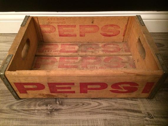 Vintage 1962 Pepsi Logo - Vintage 1962 Near Mint Pepsi Cola Wood Soda Pop Crate | Etsy