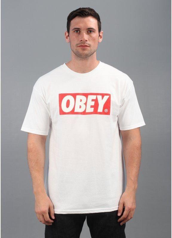 Obey Bar Logo - Obey Alternative Bar Logo Tee White