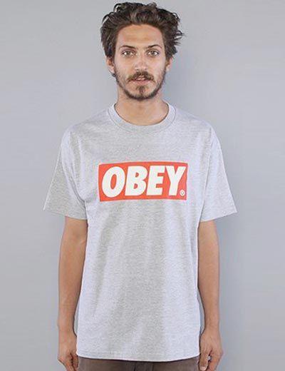 Obey Bar Logo - Obey Bar Logo T-shirt - Heather Grey