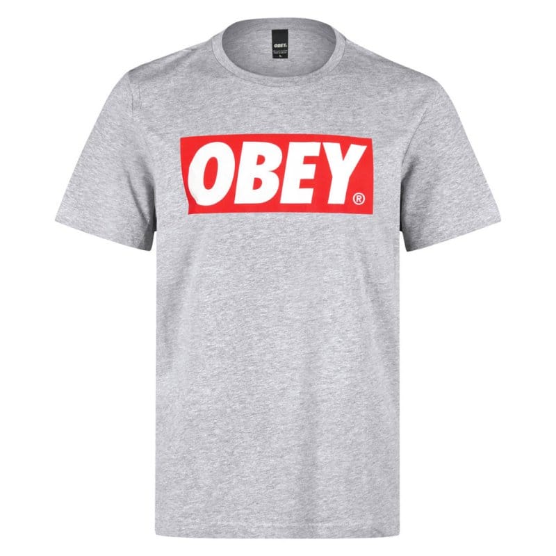 Obey Bar Logo - Obey Bar Logo Tee Grey