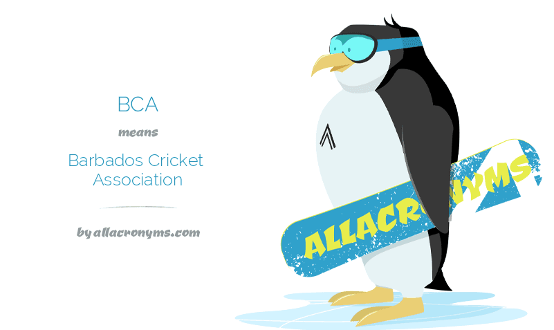 Barbados Cricket Association Logo - BCA abbreviation stands for Barbados Cricket Association