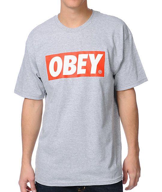 Obey Bar Logo - Obey Bar Logo Heather Grey T-Shirt | Zumiez