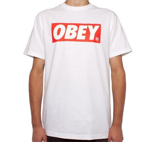 Obey Bar Logo - Obey Bar Logo T-Shirt (White) - Consortium.