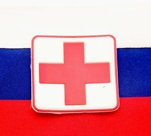 Square White with Red Cross Logo - Russian tactical square med patch with red cross and white ...