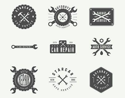 Mechanic Business Logo - Big set of vintage mechanic and car service logos, emblems, badges ...