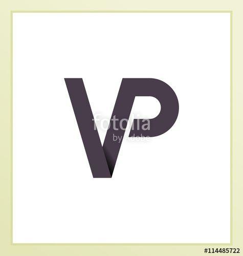Two- Letter Logo - VP Two letter composition for initial, logo or signature. Stock