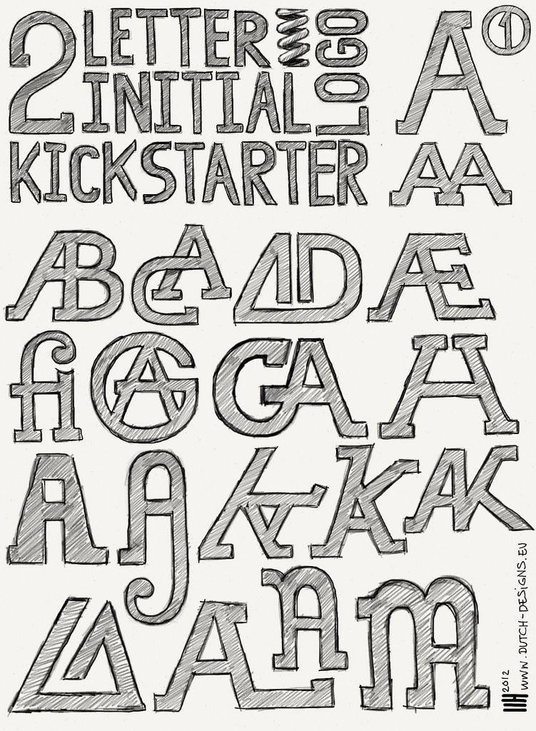 Two- Letter Logo - Two Letter Logo Initials Kick Starter. Part 1a Of My New Se