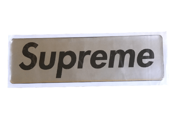 Silver Supreme Logo - Supreme Plastic Box Logo Sticker Silver FW17 – SOLESERIOUSS