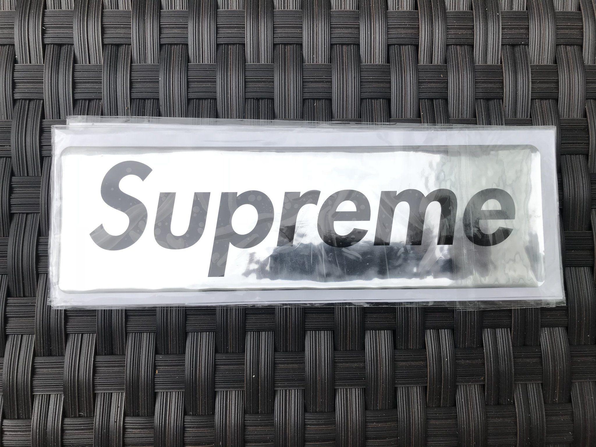 Silver Supreme Logo - Supreme Raised Box Logo Silver Sticker – Glausangeles