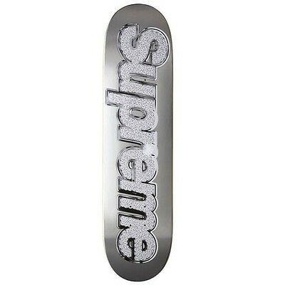 Silver Supreme Logo - SUPREME SILVER BLING Box Logo Skateboard skate deck sealed NEW