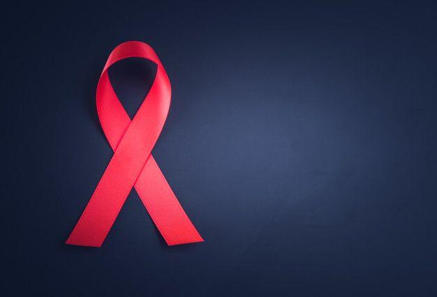 Blue Orange Red Ribbon Logo - Red ribbon awareness on black background for world aids day campaign