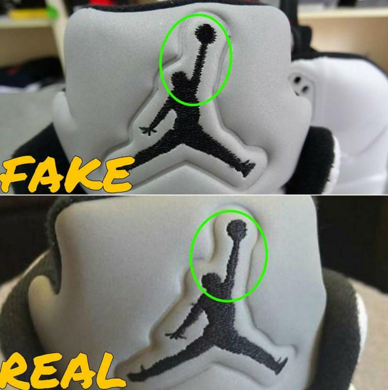 Surpreme Jordan Logo - Real vs. Fake Supreme x Air Jordan 5 Comparison