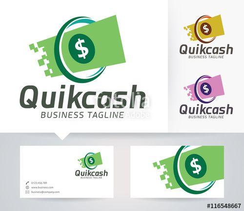 Cash Logo - Quick Cash vector logo with alternative colors and business card ...