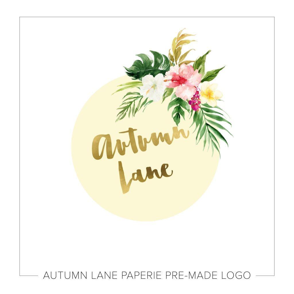 Tropical Flower Logo - Tropical Yellow Circle Logo K30 | Premade Logos - Autumn Lane ...
