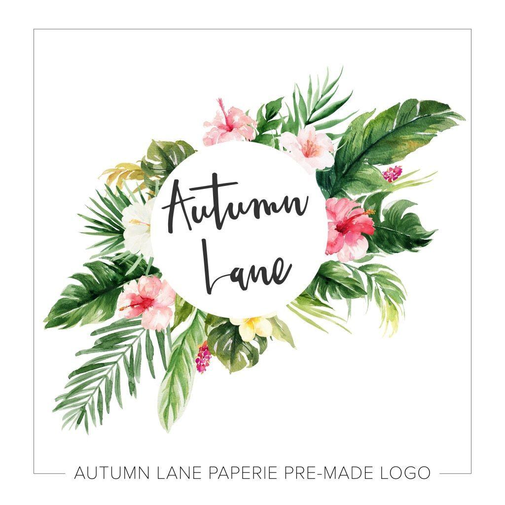 Tropical Flower Logo - Stunning Tropical Floral Logo K29 in 2019 | Premade Logos - Autumn ...