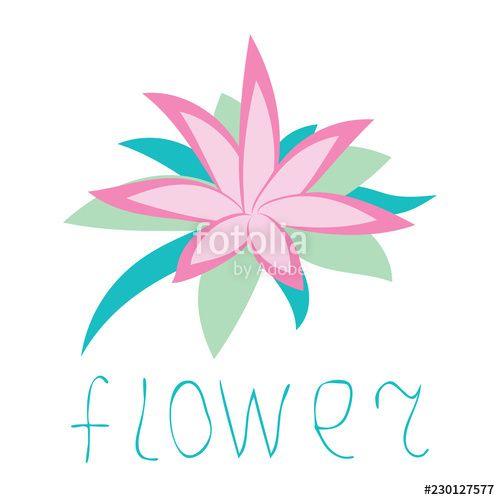 Tropical Flower Logo - Tropical flower, plumeria, isolated on white background. Hand drawn ...
