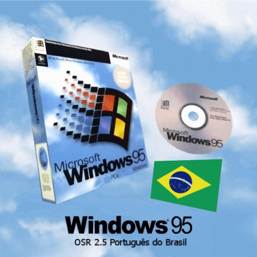 Windows 95 Plus Logo - Windows 95 OSR 2.5 (Português BR) : Microsoft : Free Download