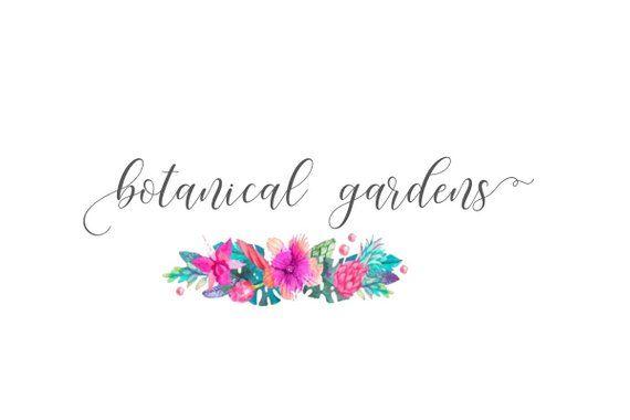 Tropical Flower Logo - Tropical Floral Logo / Pink Blue Flowers / Bright Floral Logo | Etsy