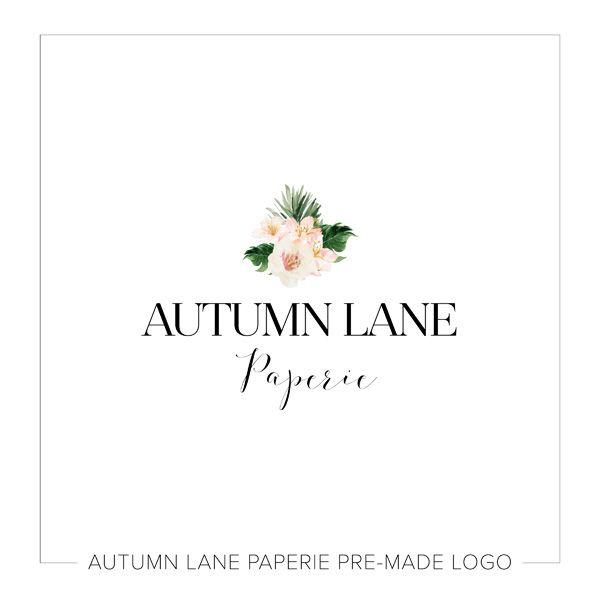 Tropical Flower Logo - Tropical Floral Bouquet with White Flowers Logo L96. Autumn Lane
