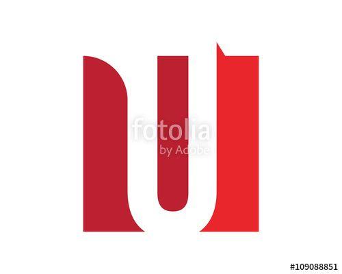 Red Square Company Logo - U red square letter business company logo Stock image and royalty