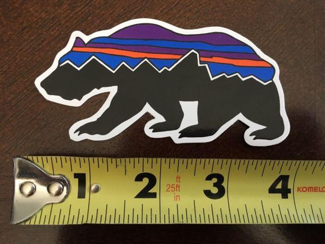 Patagonia Bear Logo - Patagonia Fitz Roy Logo Bear Sticker Long