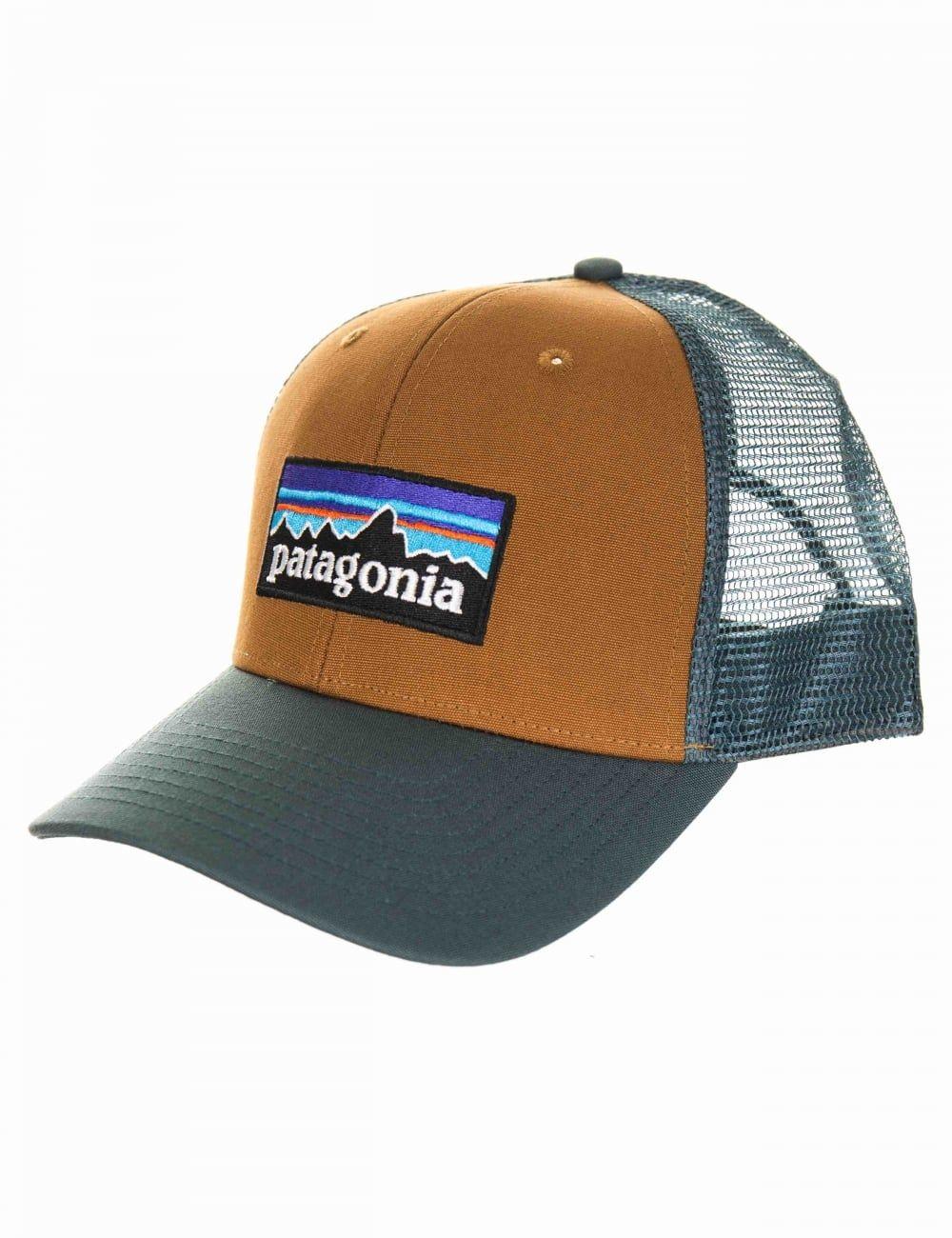 Patagonia Bear Logo - Patagonia P-6 Logo Trucker Hat - Bear Brown - Accessories from Fat ...