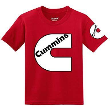 Red Cummins Logo - Cummins White Logo With Sleeve T Shirt, XXXXX Large Red: Amazon.co