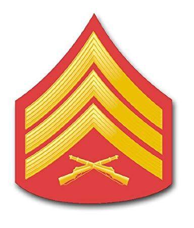 Orange Colored USMC Logo - US Marine E 5 Sergeant Red Gold Chevron Rank Insignia