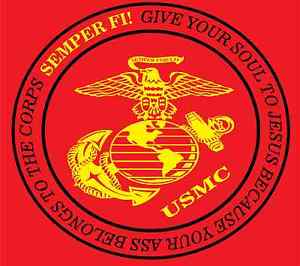 Orange Colored USMC Logo - USMC t shirt mens big sizes red gold colors united states marine ...