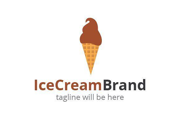 Ice Cream Cone Logo - Ice Cream Brand Logo ~ Logo Templates ~ Creative Market