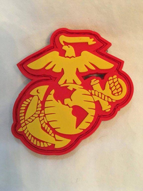 Orange Colored USMC Logo - EGA Tactical PVC Morale Patch USMC Marine Corps Sempre Fidelis -Red ...