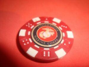 Orange Colored USMC Logo - United States Marine Corps. USMC LOGO Multi-Color Poker Chip Magnet ...