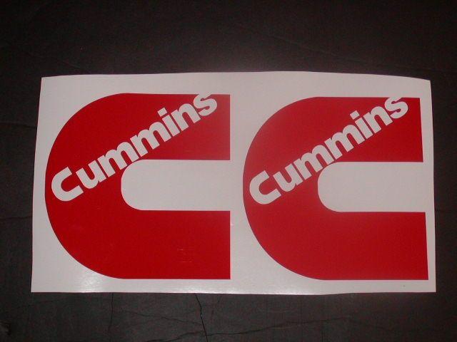 Red Cummins Logo - Pair of Cummins logo Window Decals