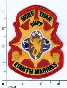 Orange Colored USMC Logo - USMC 8th Marine Regiment Color PATCH OIF OEF Eighth Marines RCT 8
