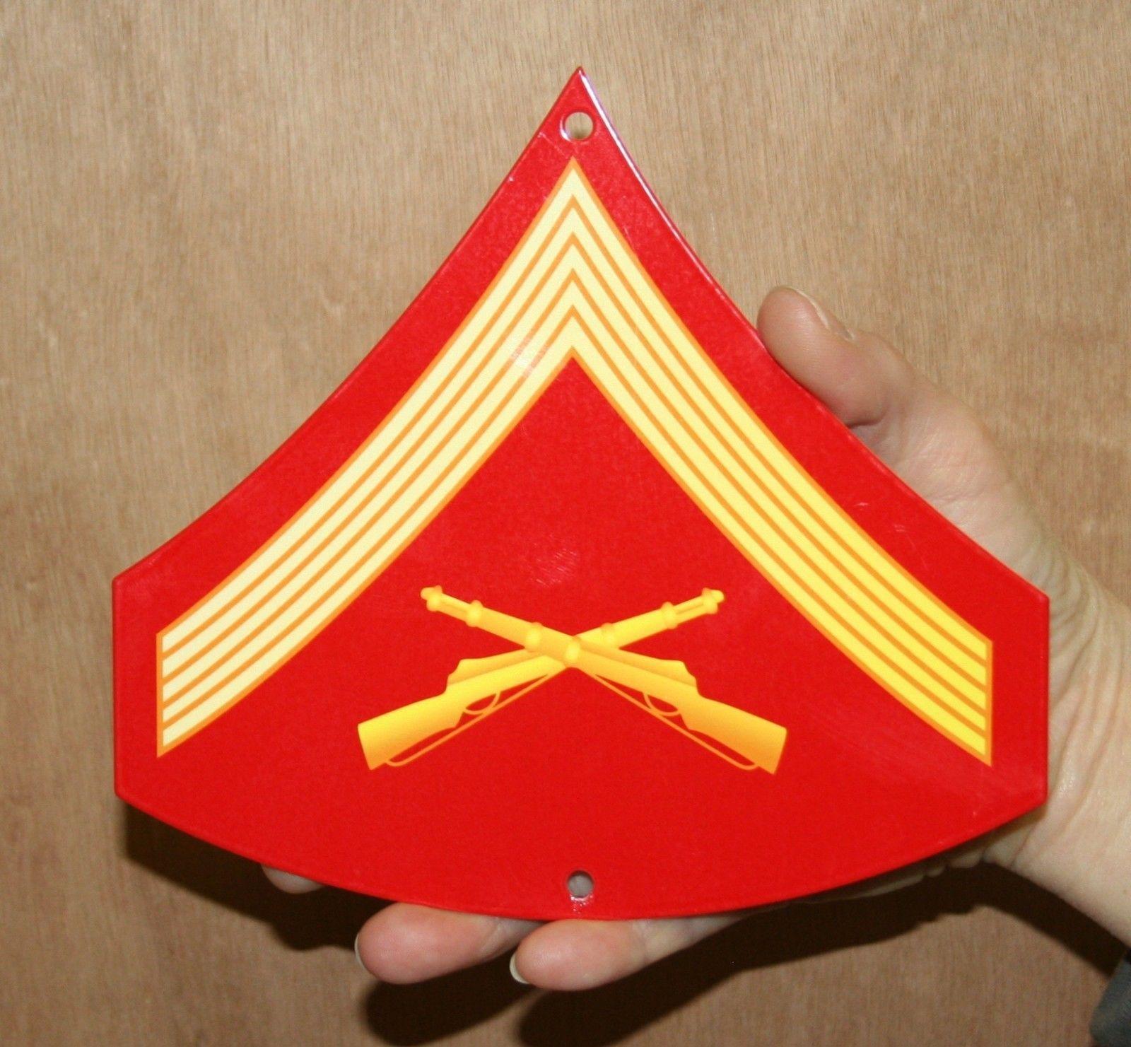 Orange Colored USMC Logo - USMC ENLISTED RANK METAL SIGN E-3, IN COLOR- LANCE CORPORAL | Custom ...