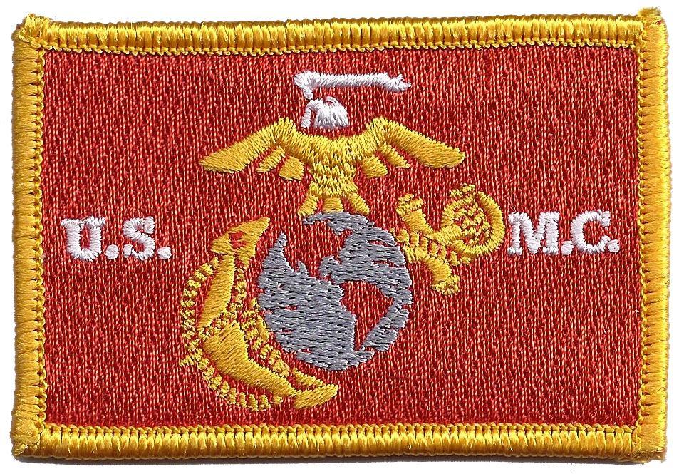 Orange Colored USMC Logo - G&C USMC Marine Corps Emblem Patch - Double Tap Surplus