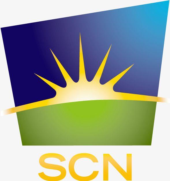 Green and Yellow Sun Logo - Scn Television Vector Logo Design, Yellow Sun, Blue Sky, Green Grass ...