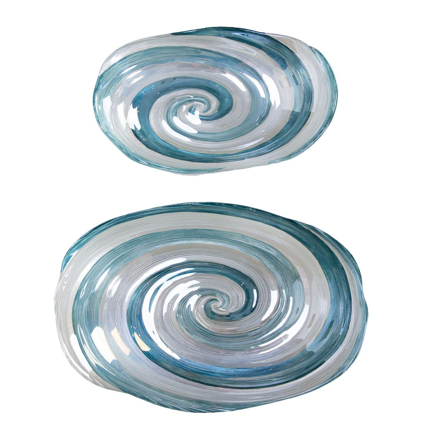 Blue and White Swirl Logo - Set 2 Blue White Swirl Dishes. Beachcombers Coastal Life