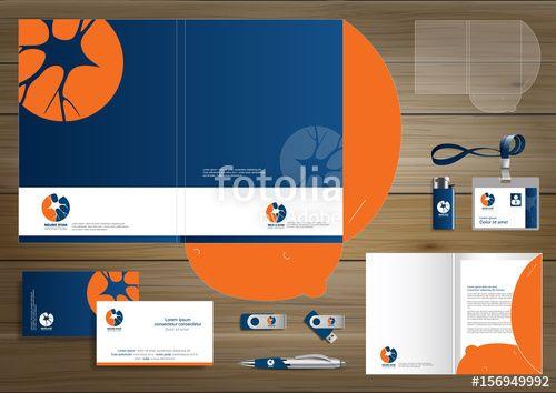 Orange and Red Corporate Logo - Neurology brain nerve Star folder and letterhead template Logo ...