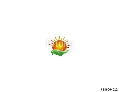 Green and Yellow Sun Logo - sun logo