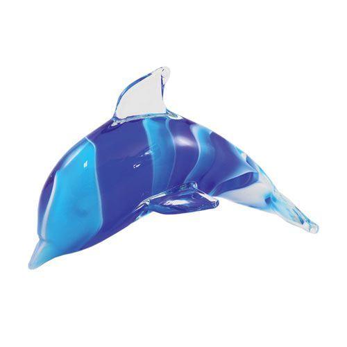 Blue and White Swirl Logo - Glass Multi Blue/ White Swirl Dolphin | Barry-Owen Co., Inc.
