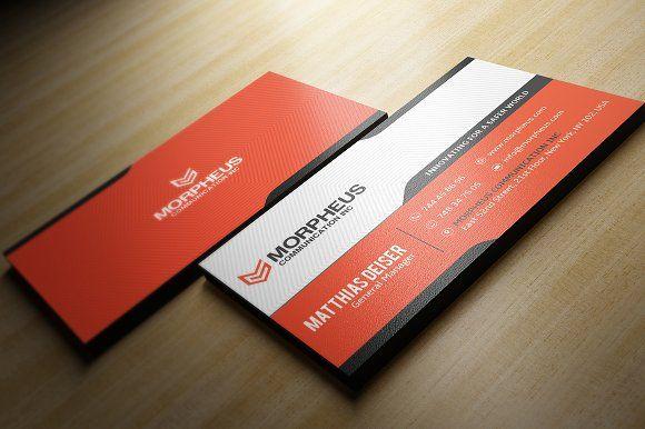 Orange and Red Corporate Logo - Orange Business Card Business Card Templates Creative Market
