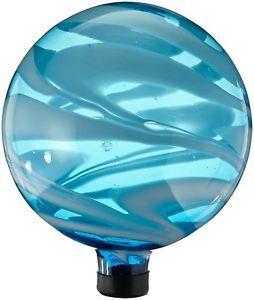 Blue and White Swirl Logo - Inch Glass Globe Gazing Ball Ornament Blue White Swirl Lawn Yard