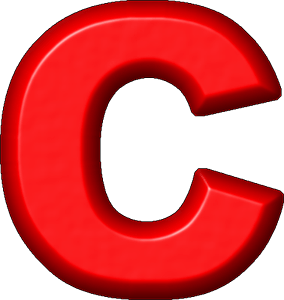 Red Letter C Logo - Presentation Alphabets: Red Refrigerator Magnet C