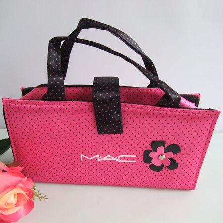 Pink Mac Cosmetics Logo - MAC Pink Makeup Bag With Flower Black Spot Wholesale : Mac Makeup ...