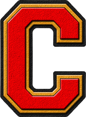 Red Letter C Logo - Presentation Alphabets: Scarlet Red & Gold Varsity Letter C