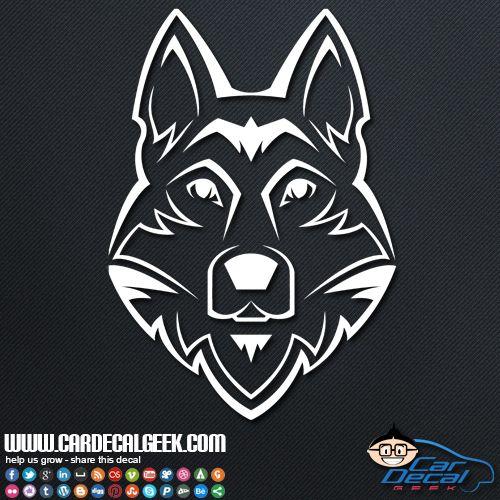 Tribal Dog Logo - Tribal Husky Dog Car Window Vinyl Decal Sticker | Dog Decals