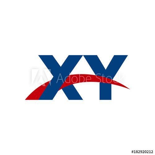 Red and Blue Swoosh Logo - Initial letter XY, overlapping movement swoosh logo, red blue color ...