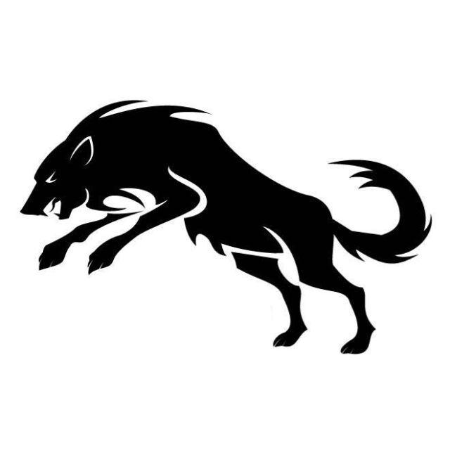 Tribal Dog Logo - Tribal Dog Wolf Leaping Car Decal Sticker | eBay